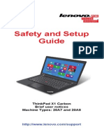 ThinkPad X1 Carbon Safety and Setup Guide