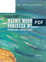 Urszula BIjak - Nazwy Wodne Dorzecza Wisly