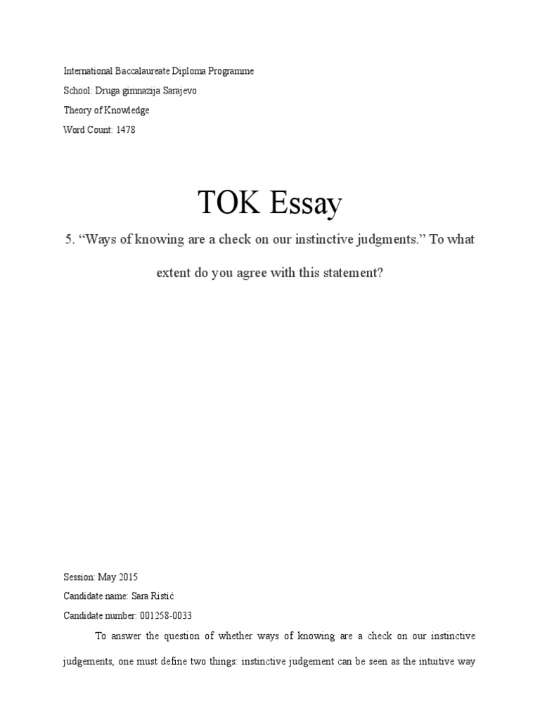 perfect tok essay