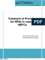 Treatment of Provision of NPAs in Case of NBFCs