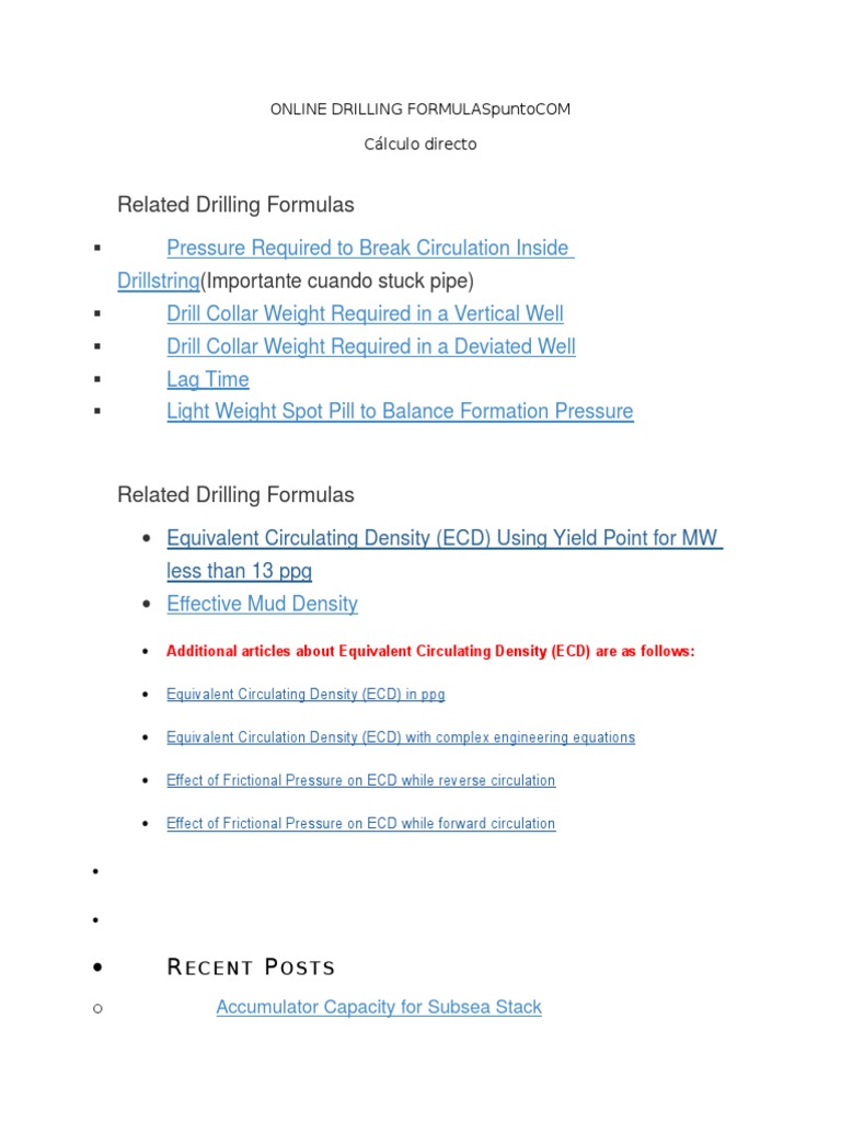 Essential Drilling Formulas Guide | PDF