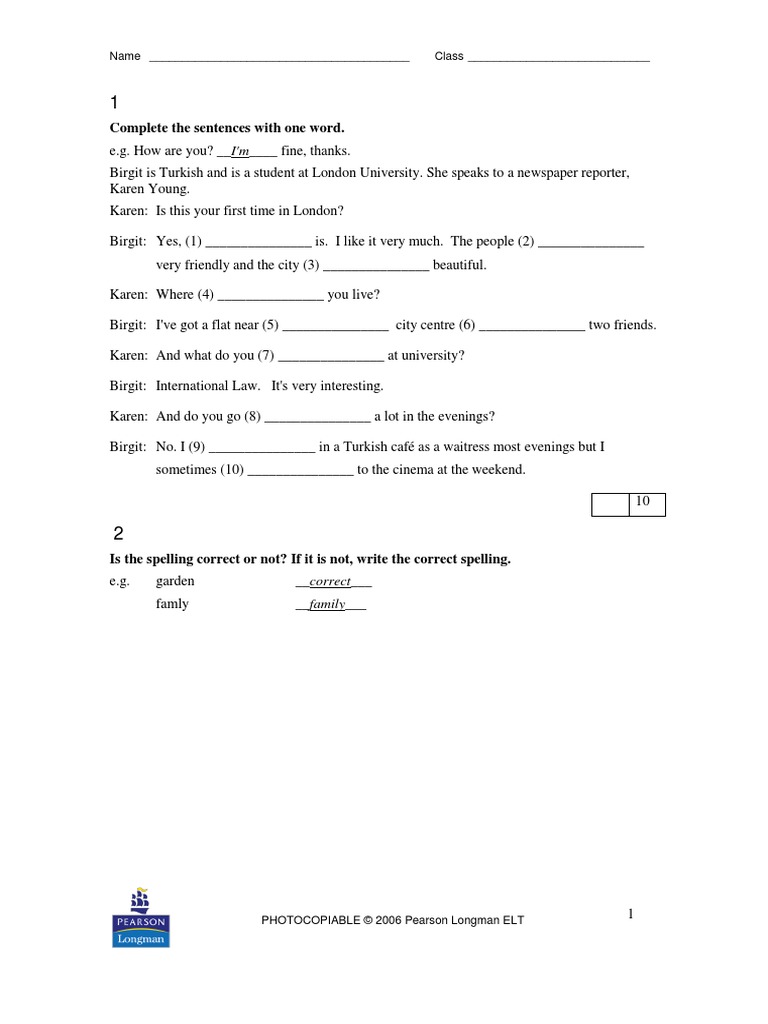 Complete The Sentences With One Word | PDF | Language Arts & Discipline