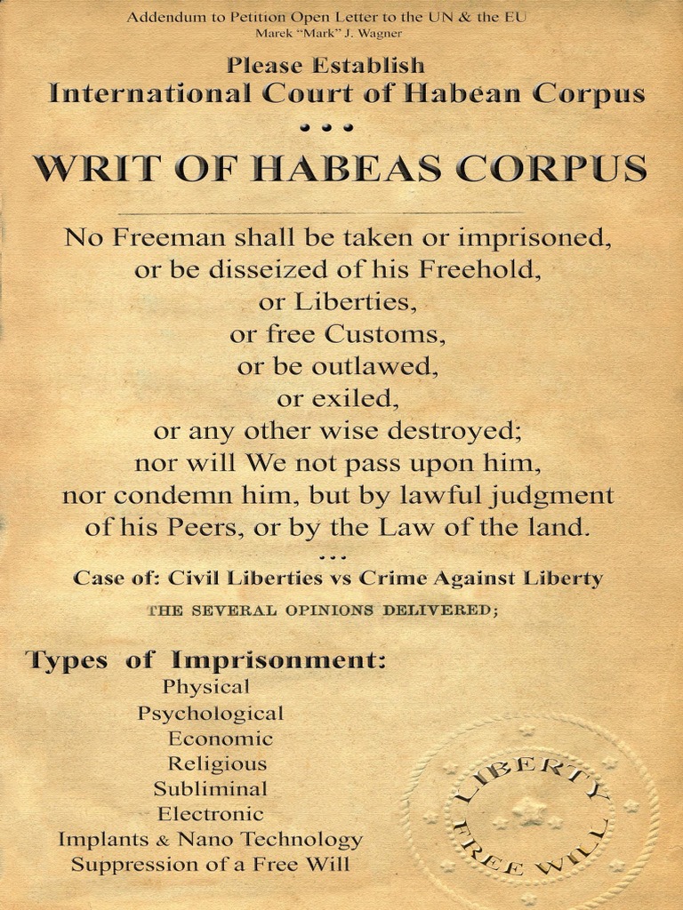 Writ of Habeas Corpus PDF | PDF
