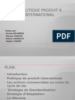 La Politique Produit À L'international