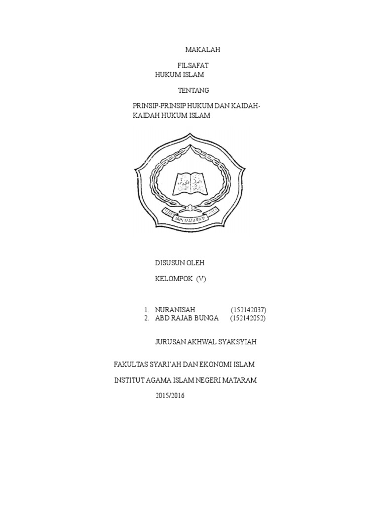 Makalah Filsafat Hukum Islam