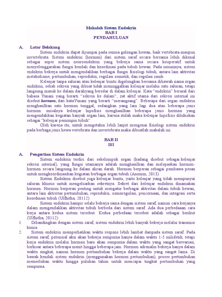 Makalah Sistem Endokrin