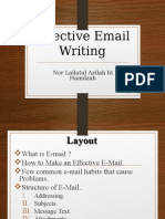 Effective Email Writing: Nor Lailatul Azilah BT Hamdzah