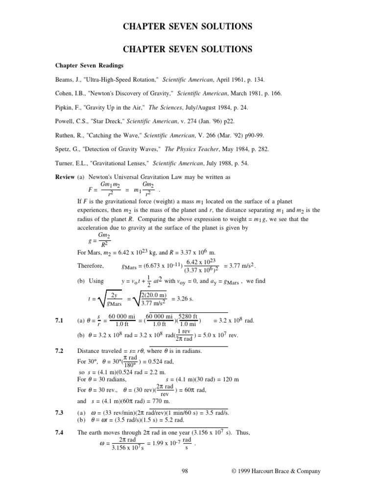 Solucionario Capítulo 7 Serway | PDF | Gravity | Acceleration