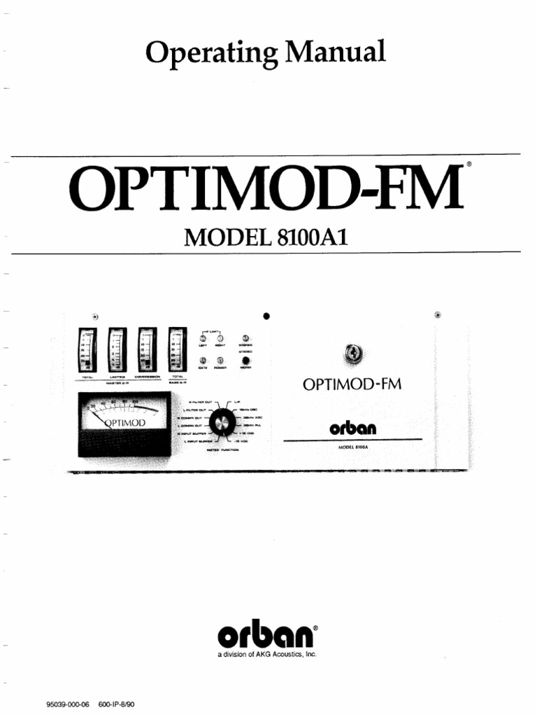 Orban Optimod 8100a1 Manual Section 1 3