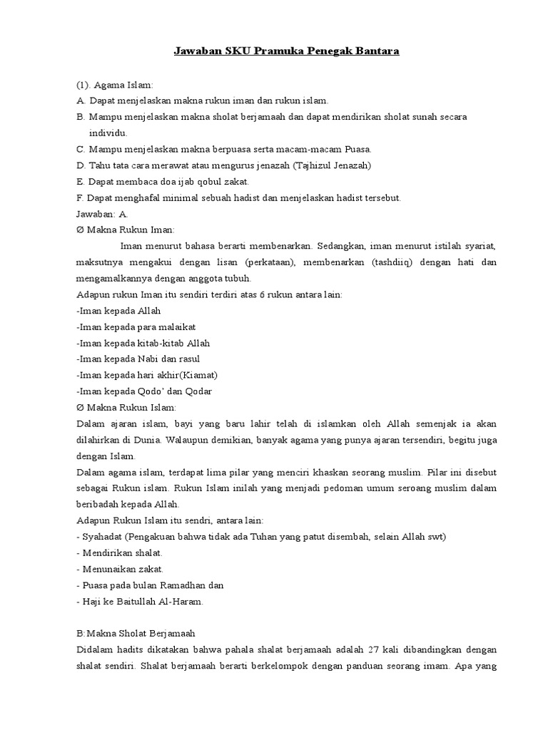 Soal Tes Sku Penegak Bantara Jawabanku.id