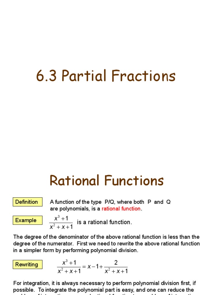 Partial Fraction Decomposition Guide | PDF | Fraction (Mathematics ...