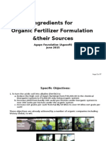 Organic Fertilizer Formulation & Sources
