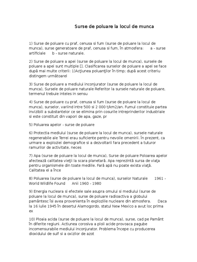 Surse De Poluare