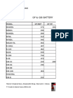 Pricelist Battery