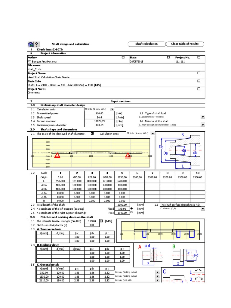 Shaft Calculation | PDF | Strength Of Materials | Bending