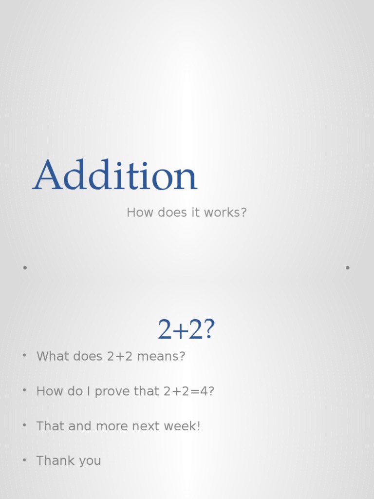 Understanding Basic Addition Concepts | PDF