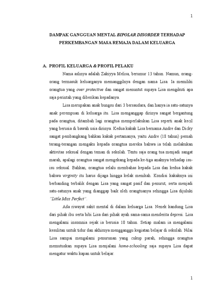 Dampak Gangguan Bipolar pada Remaja | PDF | Pengembangan Diri ...