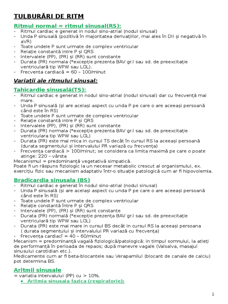 Tulburari de Ritm (STUD - L) | PDF
