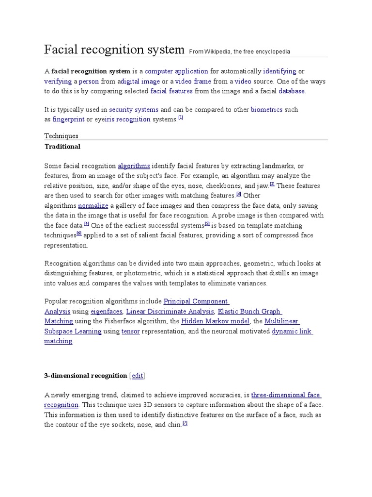 Facial Recognition System | PDF | Surveillance | Biometrics