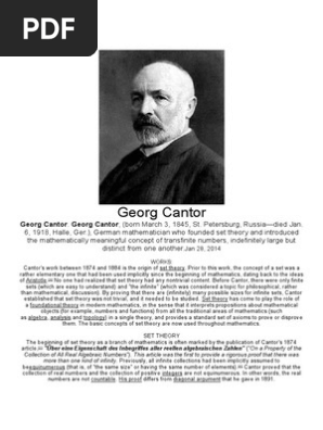 Georg Cantor | PDF