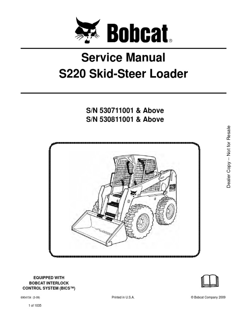 Service Manual Bobcat s220 530711001 | Elevator | Switch