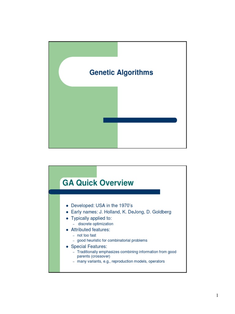 Genetic Algorithms: GA Quick Overview | PDF | Genetic Algorithm ...