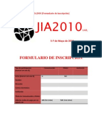 JIA2010 (Formulario de Inscripción) 