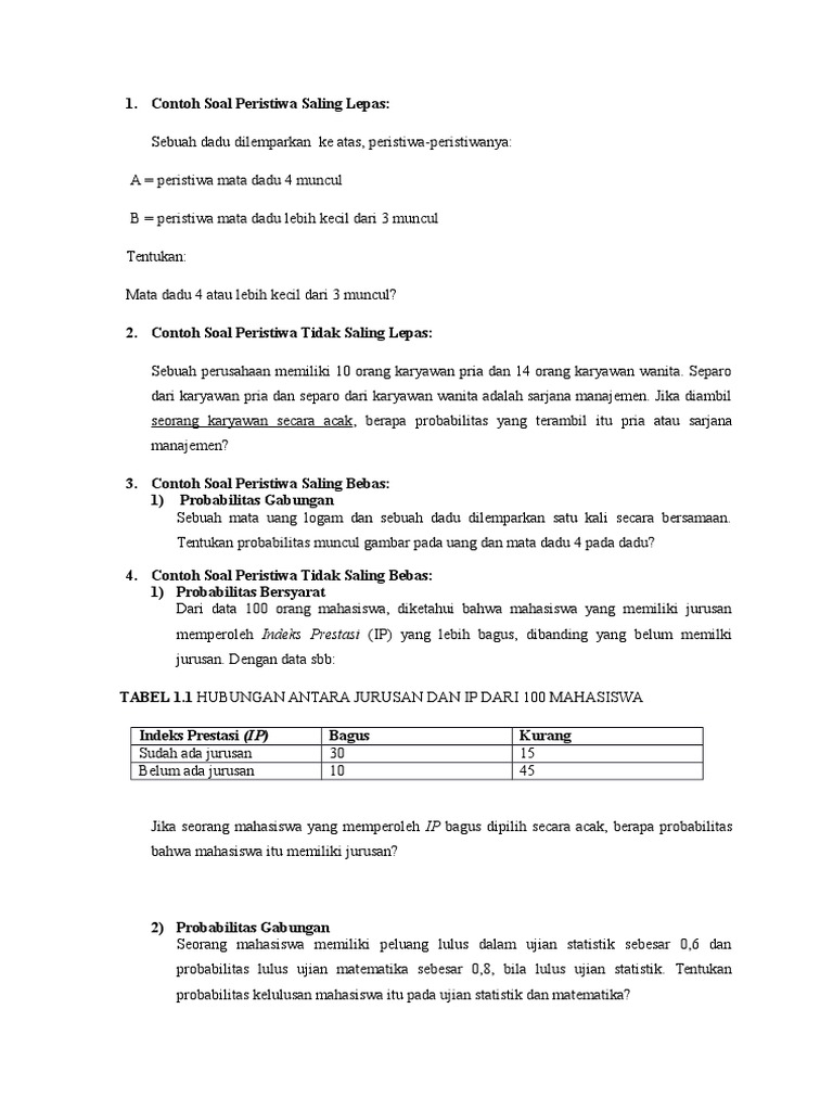 Contoh Soal Probabilitas PDF