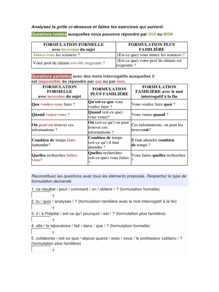 Poser Des Questions