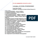 Subiecte Economia Întreprinderii FR