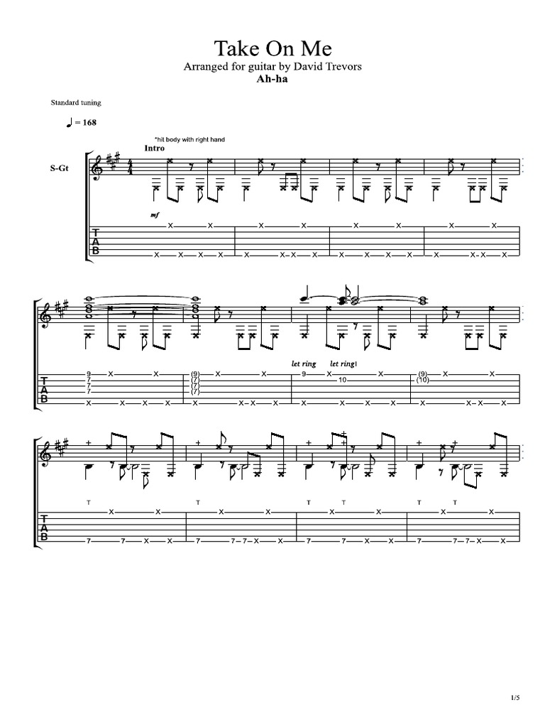 Take On Me Guitar Tab | PDF