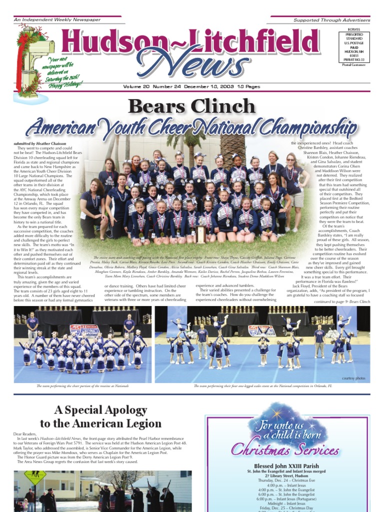 Hudson Litchfield News    PDF   Cheerleading   Christmas