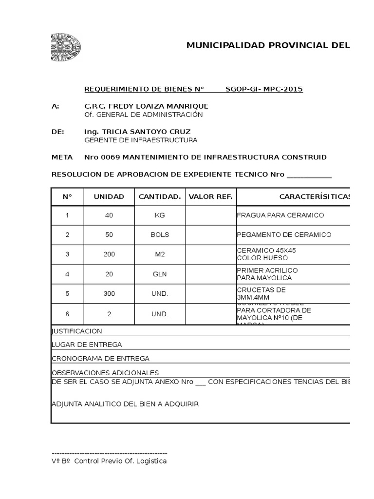Formato de Requerimiento de Servicios_abril.xlx Arquitecto Ingeniero civil