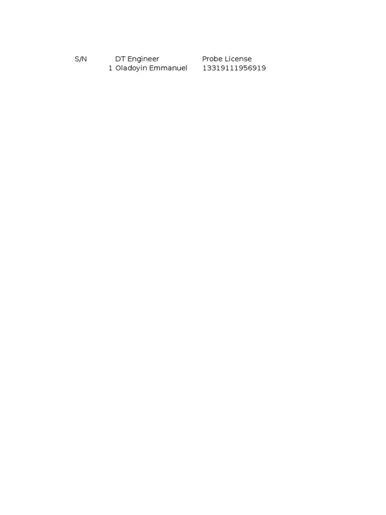 DT Engineer License Details | PDF