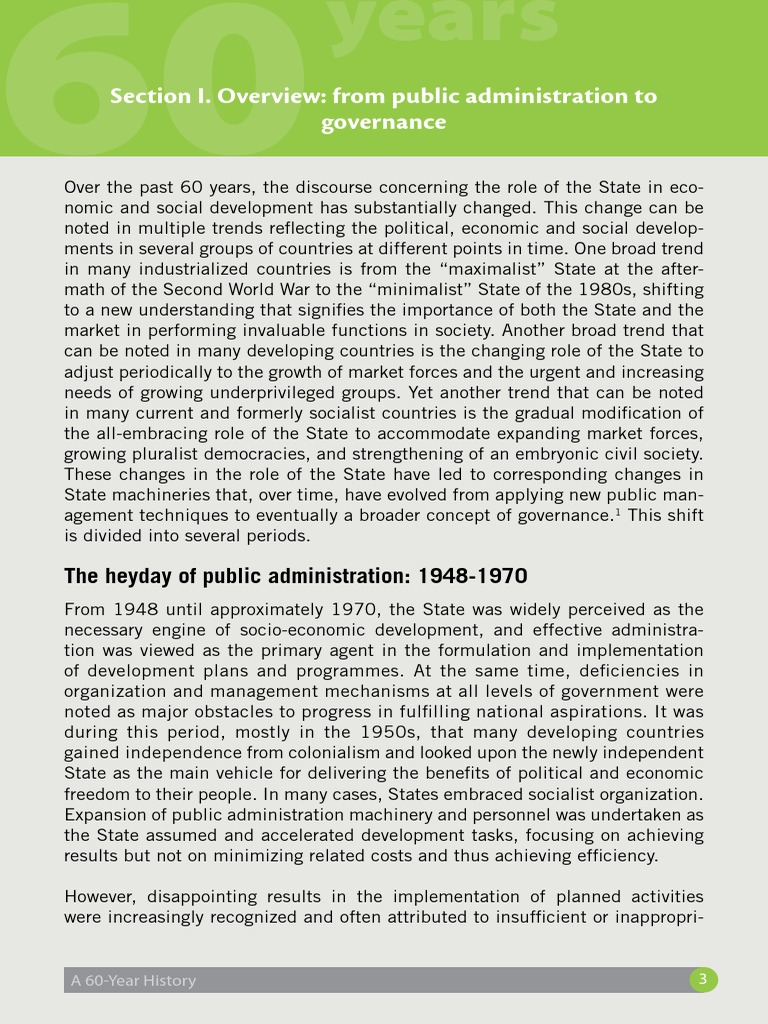 Section I. Overview: From Public Administration To Governance | PDF ...