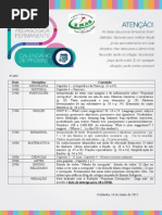 CALENDÁRIO 6° ano DIVULGAÇÃO DAS DATAS DE PROVAS DO 1° BIMESTRE.doc