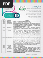 CALENDÁRIO 8° ano DIVULGAÇÃO DAS DATAS DE PROVAS DO 1° BIMESTRE -.doc