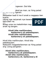 Hindi Kita Malilimutan Dialects