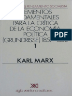 Marx - Grundrisse vol. 1 Elementos fundamentales para la crítica de la economía política