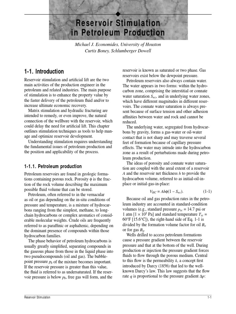 Reservoir Stimulation Techniques | PDF | Petroleum Reservoir ...