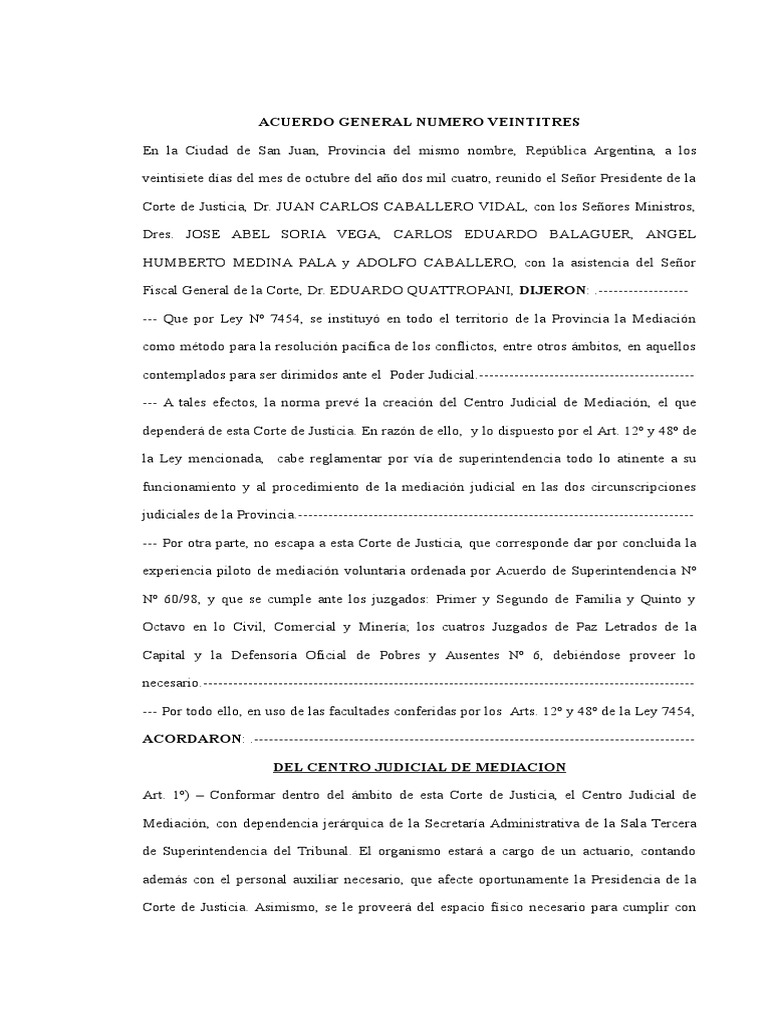 Acuerdo Mediacion PDF Mediación Instituciones sociales