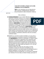 La Importancia de Los Ácidos y Bases en La Vida Cotidiana e en La Industria