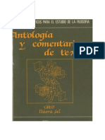 Antologia y Comentario de Textos Filosoficos