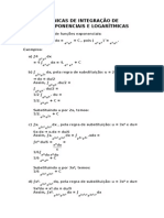 Aula 7- Técnicas de Integração de Funções Exponenciais e Logarítmicas