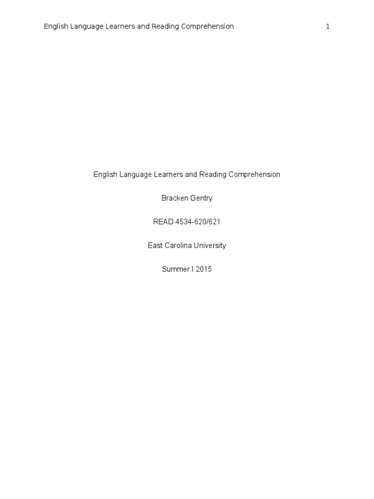 ELL Reading Challenges & Solutions | PDF | Reading Comprehension ...