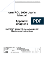 UNITROL 5000 User's Manual Appendix,: Unitrol 5000 AVR Controls ON-LINE Maintenance Instructions