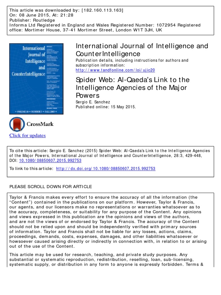 International Journal of Intelligence and Counterintelligence | PDF ...
