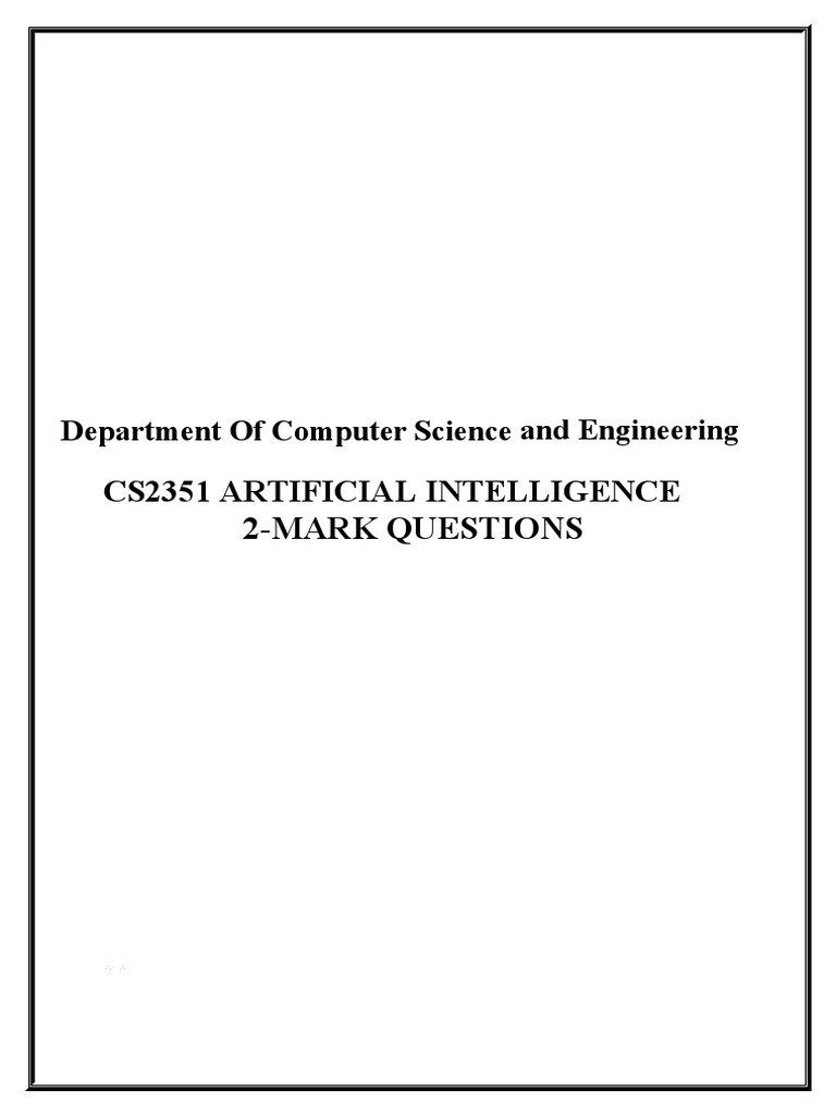 2 Mark With Answer 5 Units | PDF | Interpretation (Logic) | Bayesian ...