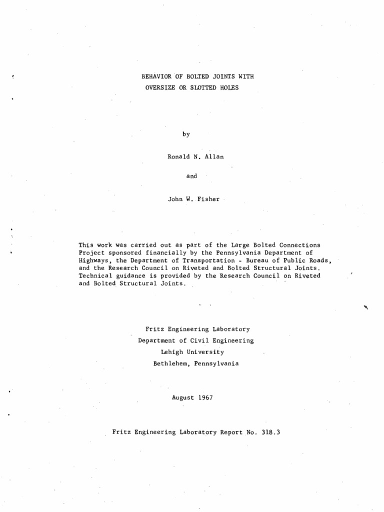 Bolted Joints Slotted Holes PDF Screw Friction