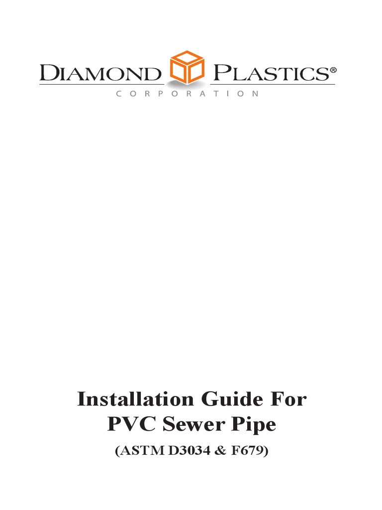 Installation Guide For PVC Sewer Pipe (ASTM D3034 & F679) PDF